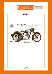 Volumen 7, número 33. Ilustrado con un cartel publicitario clásico con la imagen a lápiz de una motocicleta Derbi 250 con el texto "La motocicleta que se ha impuesto por su calidad y resistencia".